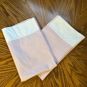 VTG Pillowcases Pink & White Checkered (2) Standard Size